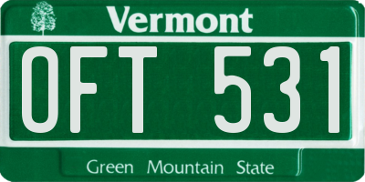 VT license plate OFT531