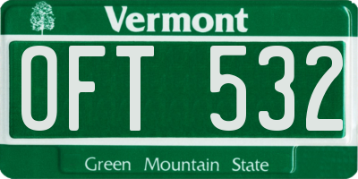 VT license plate OFT532