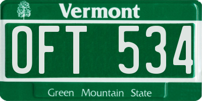 VT license plate OFT534