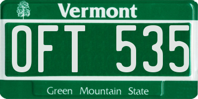VT license plate OFT535