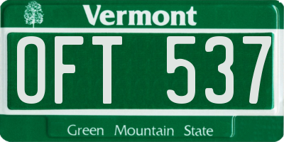 VT license plate OFT537