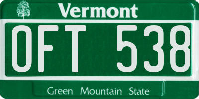VT license plate OFT538