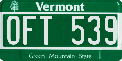 VT license plate OFT539