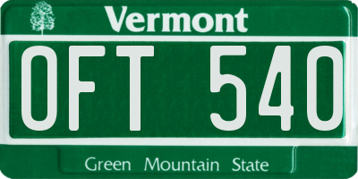 VT license plate OFT540