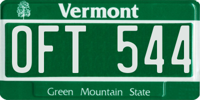 VT license plate OFT544