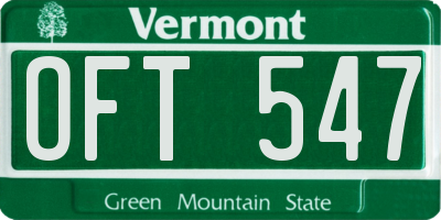 VT license plate OFT547
