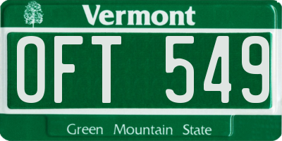 VT license plate OFT549