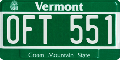 VT license plate OFT551