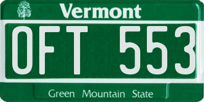 VT license plate OFT553