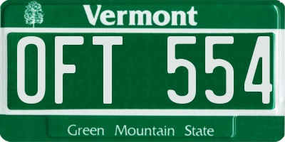 VT license plate OFT554