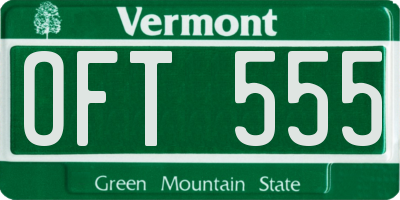 VT license plate OFT555