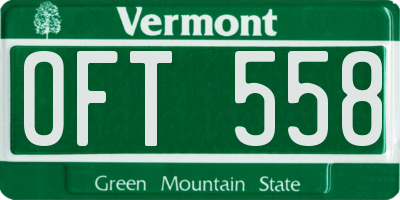 VT license plate OFT558