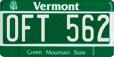 VT license plate OFT562