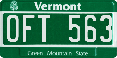VT license plate OFT563
