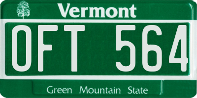 VT license plate OFT564