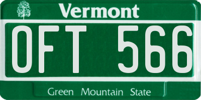VT license plate OFT566