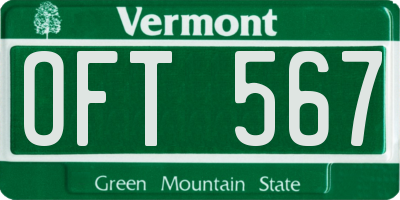 VT license plate OFT567