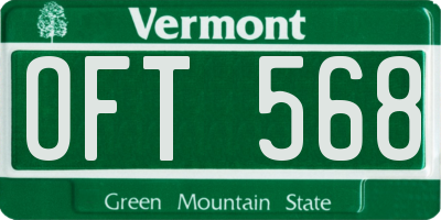 VT license plate OFT568
