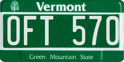 VT license plate OFT570