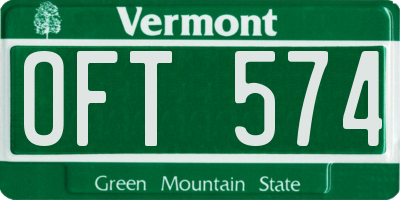 VT license plate OFT574