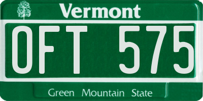 VT license plate OFT575
