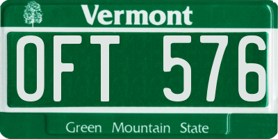 VT license plate OFT576