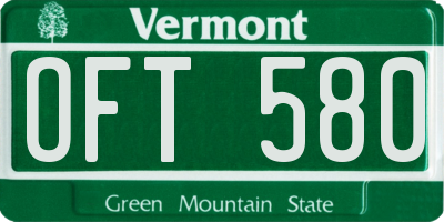 VT license plate OFT580
