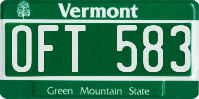 VT license plate OFT583