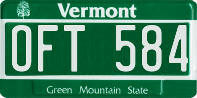 VT license plate OFT584