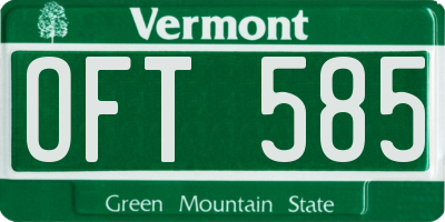VT license plate OFT585