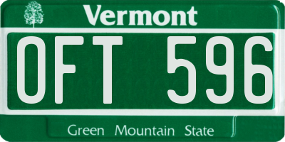 VT license plate OFT596