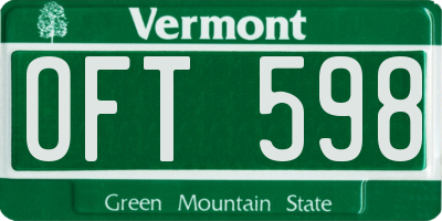 VT license plate OFT598