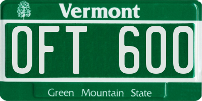 VT license plate OFT600