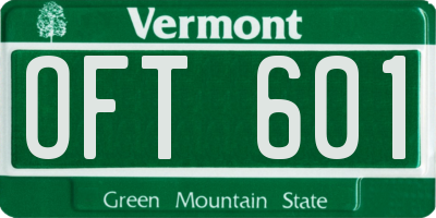 VT license plate OFT601