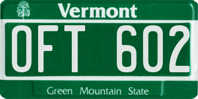 VT license plate OFT602