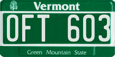 VT license plate OFT603