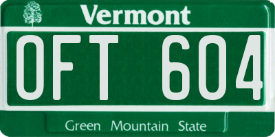 VT license plate OFT604