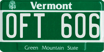 VT license plate OFT606