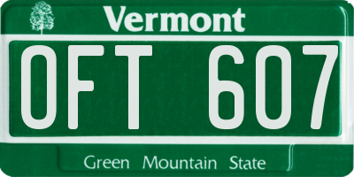 VT license plate OFT607