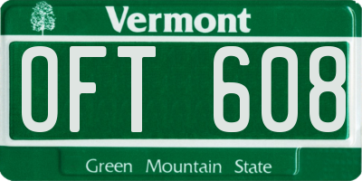 VT license plate OFT608