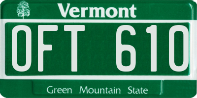 VT license plate OFT610