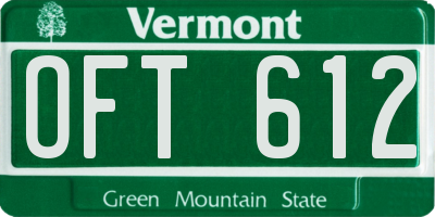 VT license plate OFT612