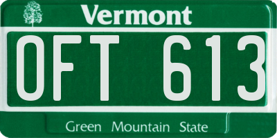 VT license plate OFT613