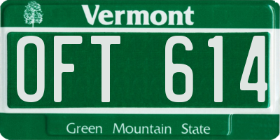 VT license plate OFT614