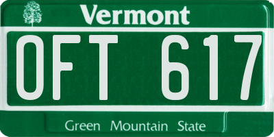 VT license plate OFT617