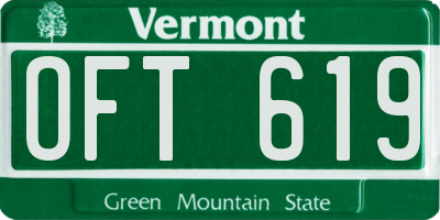 VT license plate OFT619