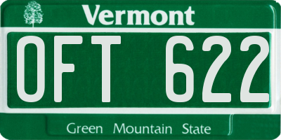 VT license plate OFT622