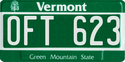 VT license plate OFT623