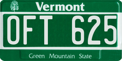 VT license plate OFT625