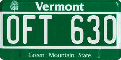 VT license plate OFT630